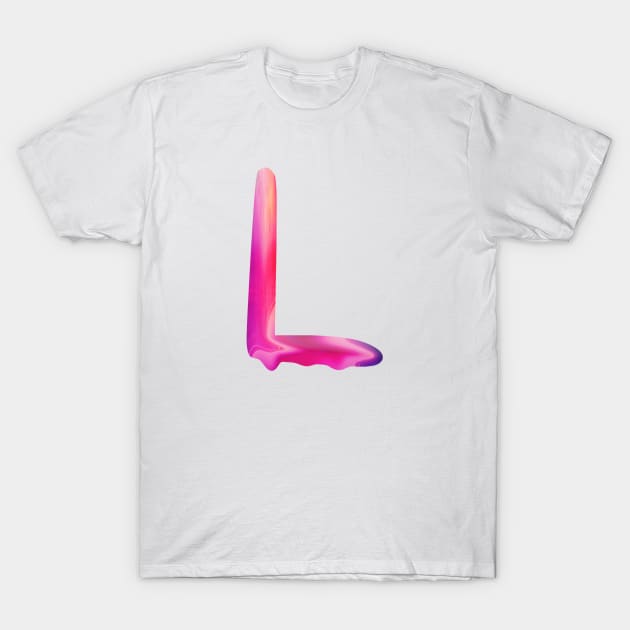 Letter L In Vibrant Watercolor T-Shirt by Binging merch